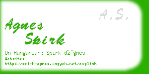 agnes spirk business card